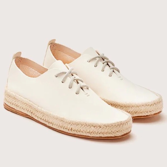 🥿NWT FEIT WOMENS ESPADRILLE TIE UP SHOES HAND SEWN IN COURT WHITE SIZE 40 - Picture 4 of 13